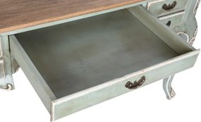 Birou clasic francez, stil Louis XV–XVI, din lemn masiv de mango verde decapé, 133x68x75 cm, Elégance