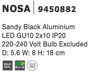 Aplica de perete design modern Nosa negru NVL-9450882