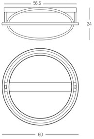 Lustră LED aplicată dimabilă LED/56W/230V d. 60 cm negru Zambelis 22016