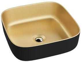 Lavoar pe blat Rune Thorfinn patrat 39 cm auriu-negru mat