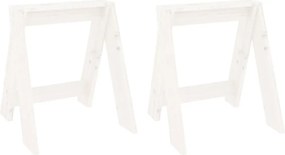 vidaXL Scaune, 2 buc., alb, 40x40x45 cm, lemn masiv de pin