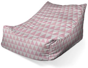 Sac de șezut Lounge triunghiuri roz și albe - pentru copii, roz
