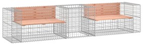 3196246 vidaXL Bancă de grădină & coș gabion, lemn masiv Douglas