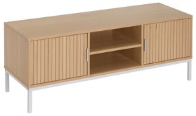 Comodă TV în culoare naturală cu aspect de lemn de stejar 120x45x40 cm Mid-Lines – Casa Selección