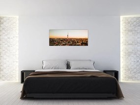Tablou apusului de soare deasupra orașului Zizkov (120x50 cm)