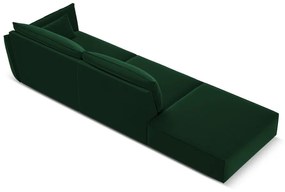 Canapea verde-închis cu tapițerie din catifea, cu colț pe partea dreaptă 264 cm Vanda – Mazzini Sofas