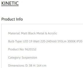 Pendul LED stil modern decorativ KINETIC D-38cm