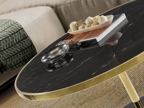 Masuta de cafea design modern Dekala D90 negru/auriu