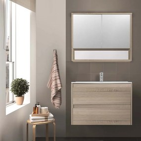 Mobilier complet de baie Porto 80 în culoarea stejarului Sonoma