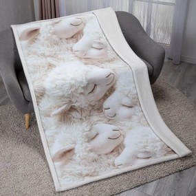 decoDoma Pătură cu blăniţă 3D VISURI DE MIEL 140 x 200 cm