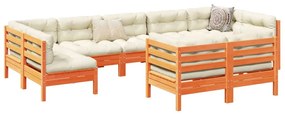 Set mobilier de gradina cu perne, 9 piese, lemn masiv de pin