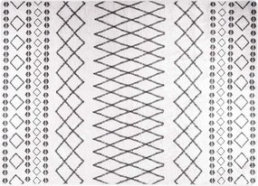 vidaXL Covor lavabil, negru și alb, 120x180 cm