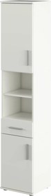 Dulap LESSY NEW 05, alb, DTD laminat, cu 2 usi si un sertar, 38x35x191