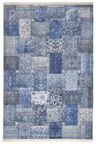 Covor in stil patchwork albastru 150/225 cm