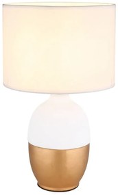 Veioza, lampa de masa design modern Valentino auriu, alb