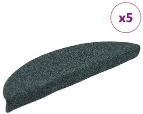 vidaXL Covorașe autoadezive pentru scări, 5 buc., 56x17x3 cm, verde, semirotunde
