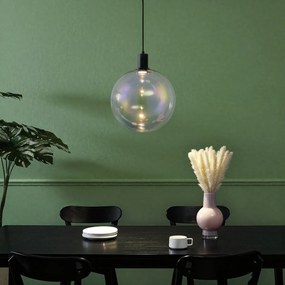 Lampă suspendată de design neagră cu sticlă curcubeu 35cm - Mallon