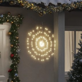 vidaXL Lumini stelare de Crăciun 140 LED-uri, 2 buc., alb cald, 17 cm