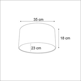 Abajur din catifea verde cu interior auriu oval 35/23/18