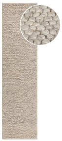 Covor tip traversă gri deschis țesut manual din amestesc de lână 60x230 cm Minerals – Flair Rugs