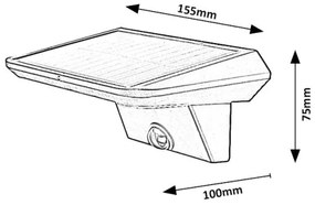 Rabalux 77005 - Lumină solară LED QESA cu senzor, 10W, IP44