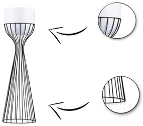 Ghiveci metalic de flori LOFT 68x20 cm negru/alb