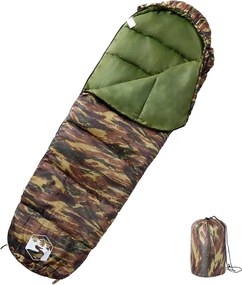 vidaXL Sac de dormit tip mumie pentru adulți de camping, 3 anotimpuri