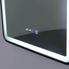 Oglinda Baie Cu Led, 75x90 Cm, Functie Dezaburire, Ceas Si Termometru, Elit's Esn37