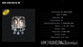 Aplica de perete Lux cristal Bohemia N27 235/02/4