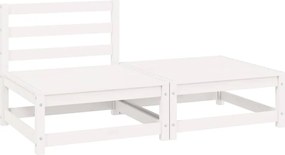 vidaXL Set mobilier de grădină, 2 piese, alb, lemn masiv de pin
