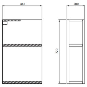 Dulap baie suspendat Cersanit City, 72 cm, stejar