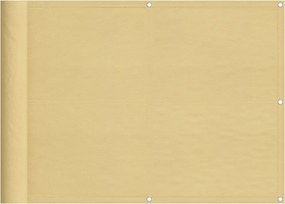 vidaXL Paravan de balcon, nisipiu, 75x500 cm, 100% poliester oxford
