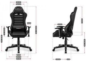 Scaun de gaming ergonomic negru pentru adolescenți