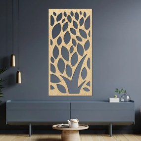 Imagine de perete din lemn cu model decorativ cu frunze - LALISTY