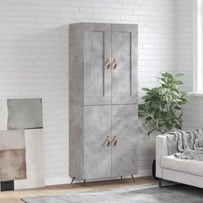 vidaXL Dulap înalt, gri beton, 69,5x34x180, lemn compozit
