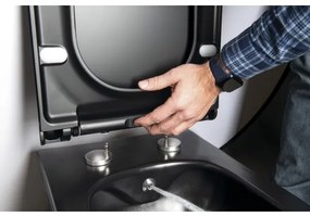 Sapho - Vas WC suspendat cu pulverizator bidet, ceramică, negru mat