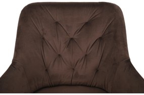 Scaun pivotant, ţesătură de catifea maro/ negru, VELEZA
