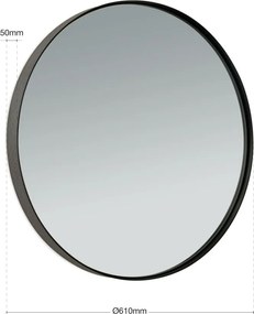 Oglinda decorativa design modern CARLO negru D-61cm