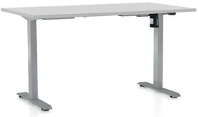 Masa inaltime reglabila OfficeTech A, 140 x 80 cm, bază gri, gri deschis