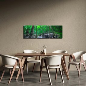 Tablou - Cascada Erawan, Kanchanaburi, Thailanda (cu ceas) (90x30 cm)