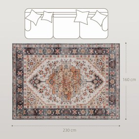 HOMCOM Covor cu Fir Scurt Boem Antiderapant și Lavabil 230x160 cm Maro | Aosom Romania