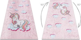 JUNIOR 51855.804 covor lavabil Inorog, nori pentru copii anti-alunecare - roz - SECUNDAR-COTATI PRODUSUL