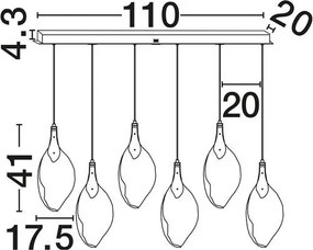 Lustra LED suspendata design decorativ BELLINA L-110cm