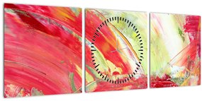 Tablou cu abstracție - pictura (cu ceas) (90x30 cm)