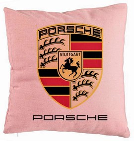 Perna Decorativa, Model Porsche, 40x40 cm, Roz, Husa Detasabila, Burduf