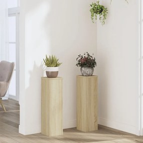 vidaXL Suporturi de plante, 2 buc., stejar sonoma, 17x17x60 cm