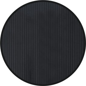 vidaXL Covor rotund, negru, 60 cm, bambus