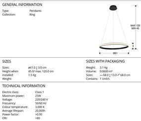 Lustra LED suspendata design modern circular Ring 61cm SV-717526