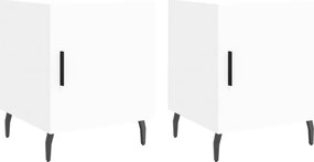 vidaXL Noptiere, 2 buc., alb, 40x40x50 cm, lemn compozit