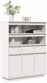 vidaXL Dulap înalt, alb, 89x34x116,5 cm, lemn masiv de pin